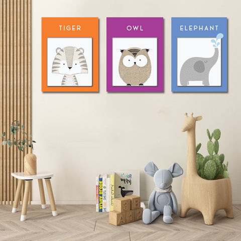Toddler Nursery Decor, 8 Baby Animals SET
