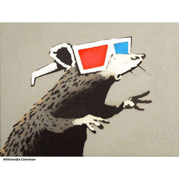 Rat with 3D Glasses, Graffiti