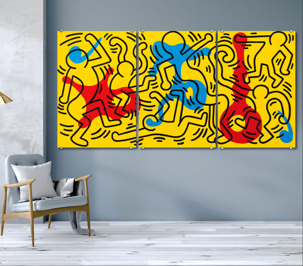 Dancing People, Keith Haring Inspired Digital Art