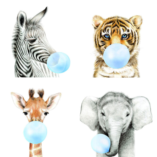 Baby Boy Safari Animals with Bubble, SET