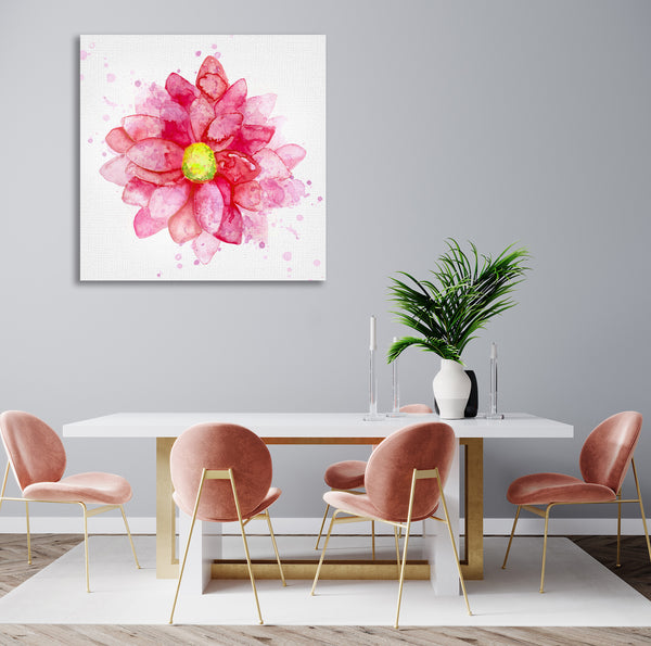 Pink Flower, Watercolor Art
