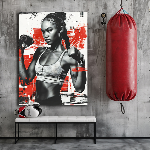 Female Boxer + Creative Background