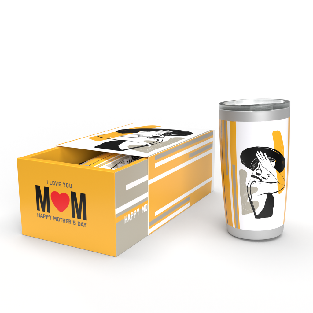 Mother's Day Gift – Woman Portrait Digital Art, YETI Tumbler in Gift Box