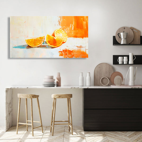 Oranges Still Life, Watercolor Abstract