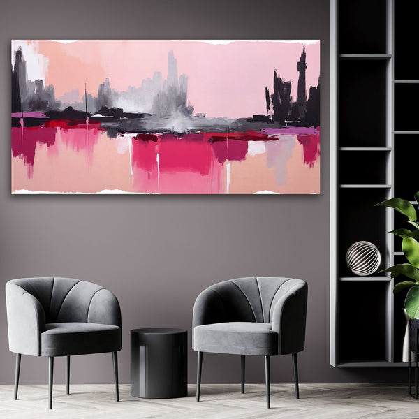 arge abstract painting on the wall