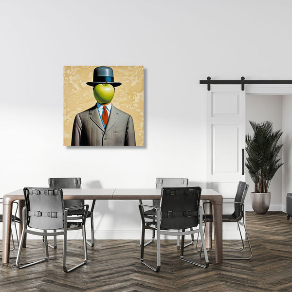 Man with Apple, Magritte Inspired Art