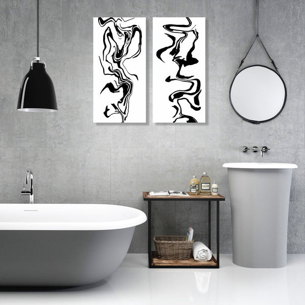 Abstract Black/White Lines SET