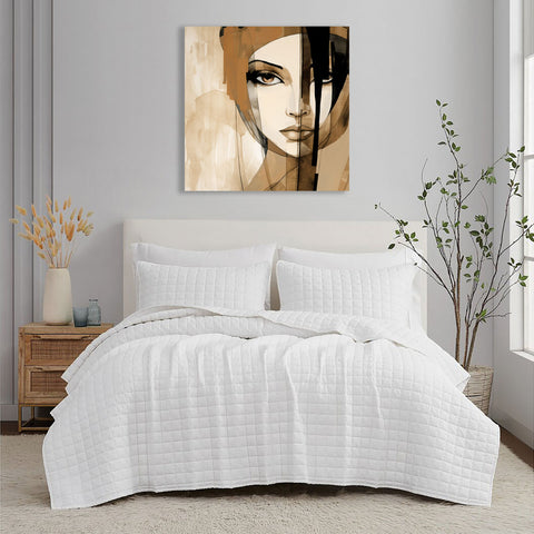 Abstract Woman Portrait in Beige