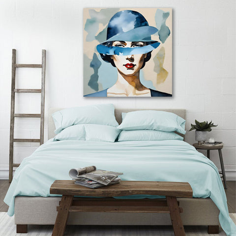 Magritte-inspired Surreal Woman Portrait
