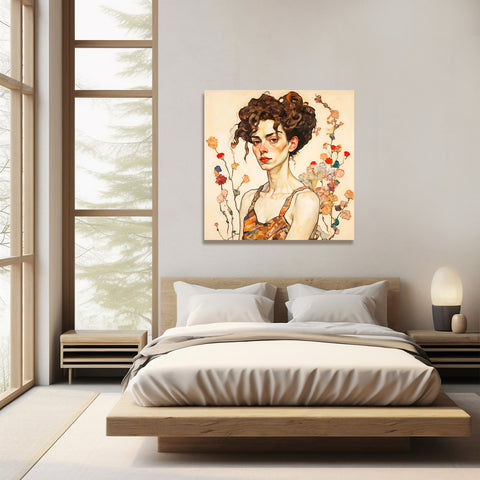 Egon SCHIELE Inspired Woman's Portrait