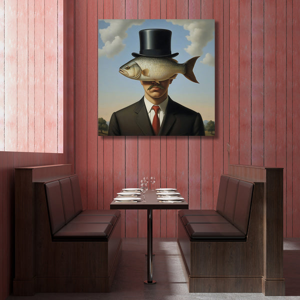 Magritte-inspired Surreal Man Portrait