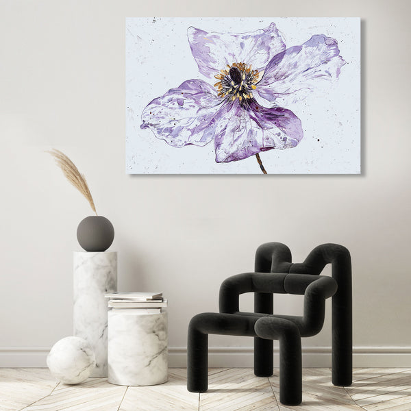 Purple flower painting  in modern interior