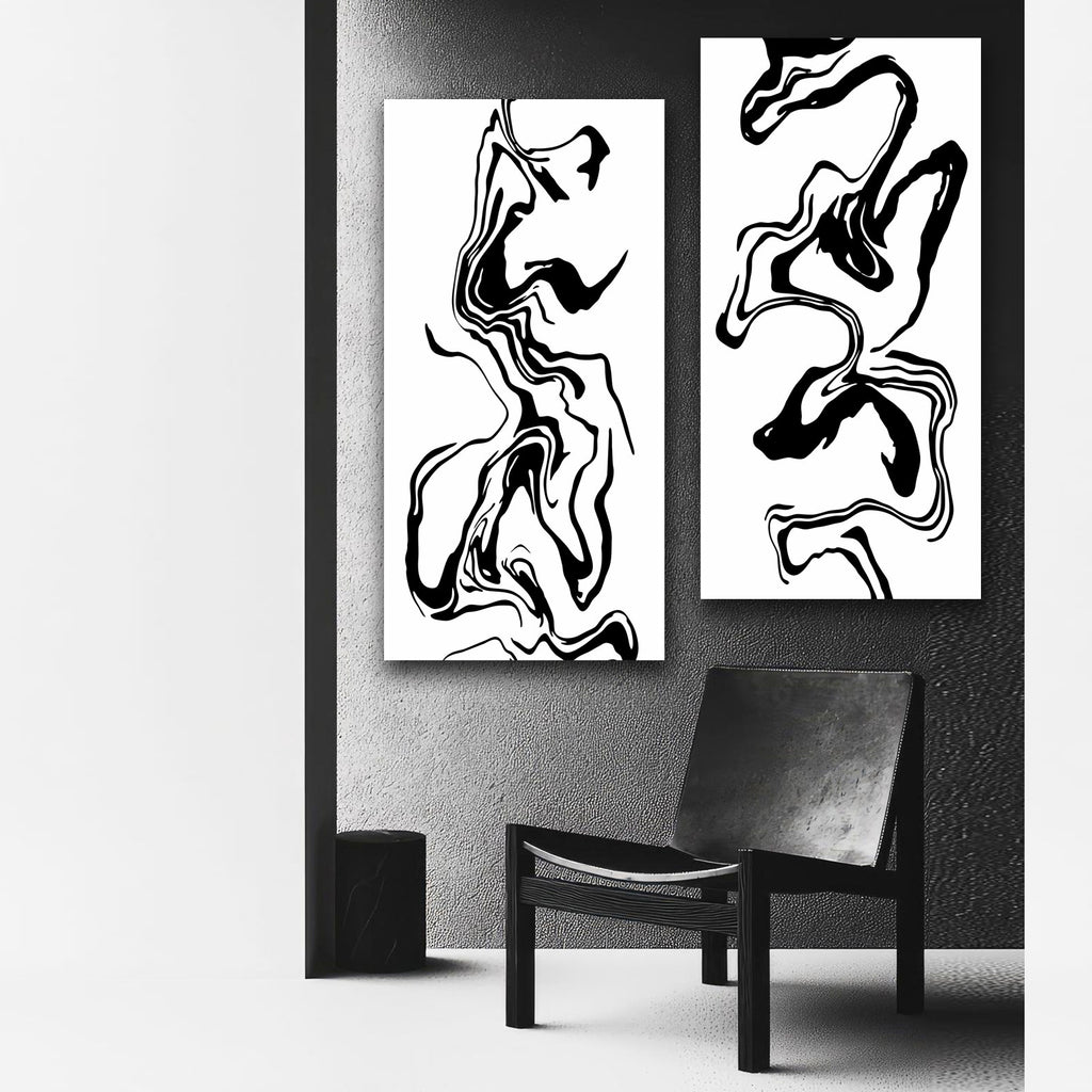 Abstract Black/White Lines SET