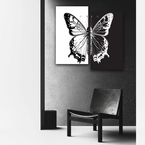 Black/White Butterfly, Set of 2