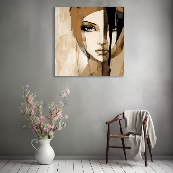 Abstract Woman Portrait in Beige