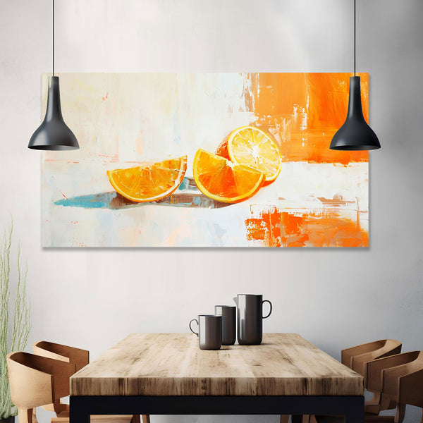 Oranges Still Life, Watercolor Abstract