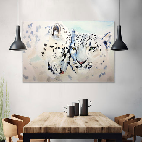 Snow Leopards, Watercolor