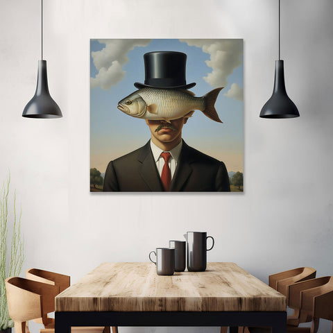 Magritte-inspired Surreal Man Portrait