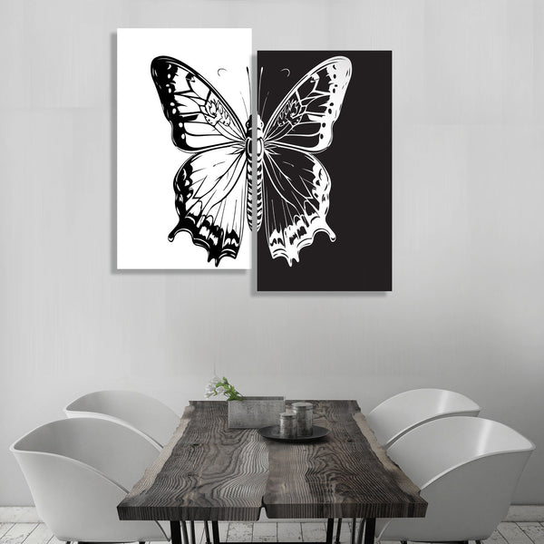Black/White Butterfly, Set of 2