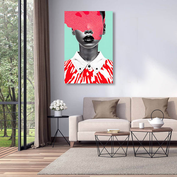 Abstract Portrait with Red Stain