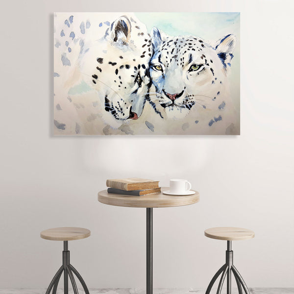 Snow Leopards, Watercolor