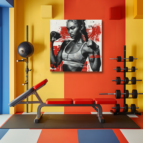 Female Boxer + Creative Background