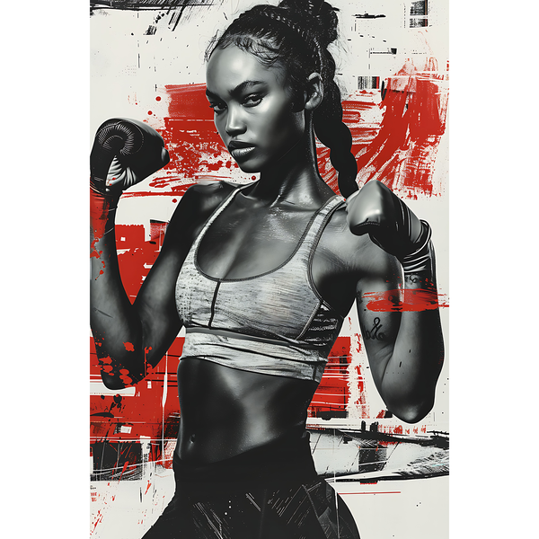 Female Boxer + Creative Background