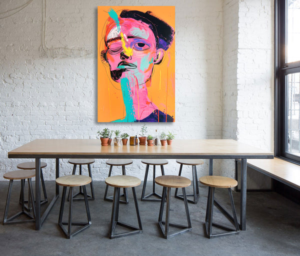 Abstract Multicolor Man Portrait