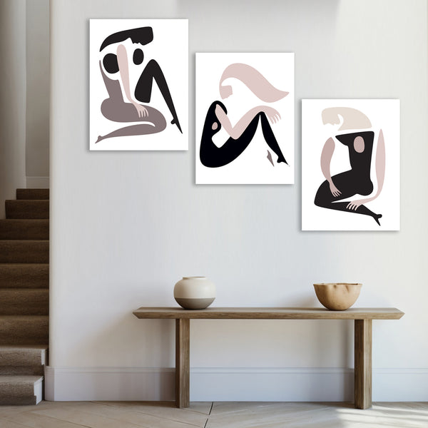 Abstract Women Figures, ART SET of 3