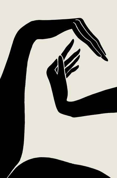 Abstract Hands, Black/White ART SET of 2