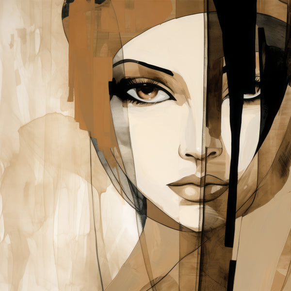 Abstract Woman Portrait in Beige