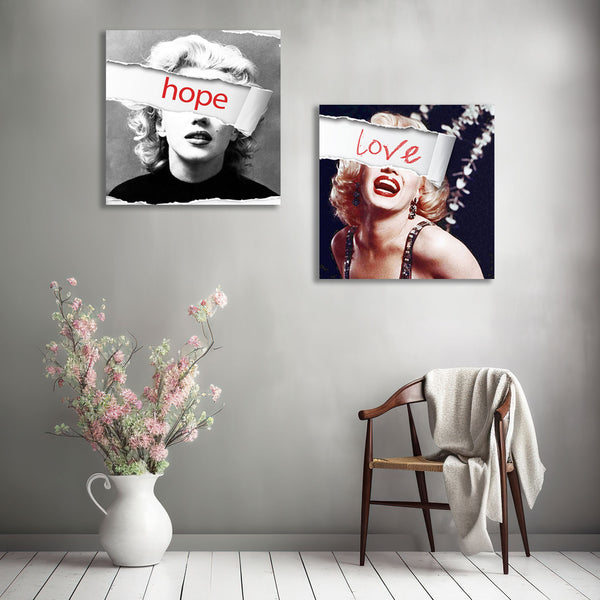 Marilyn Monroe Portrait with Quotes, Digital Art