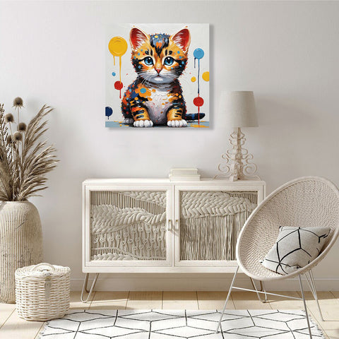 Multicolor Kitty, Kusama Inspired Art