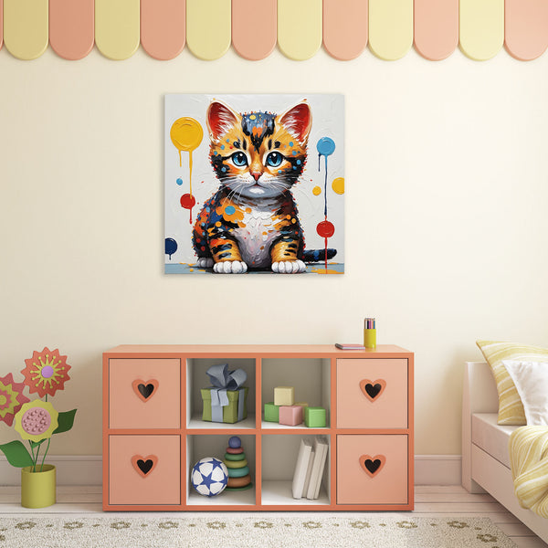Multicolor Kitty, Kusama Inspired Art