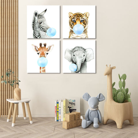 Baby Boy Safari Animals with Bubble, SET