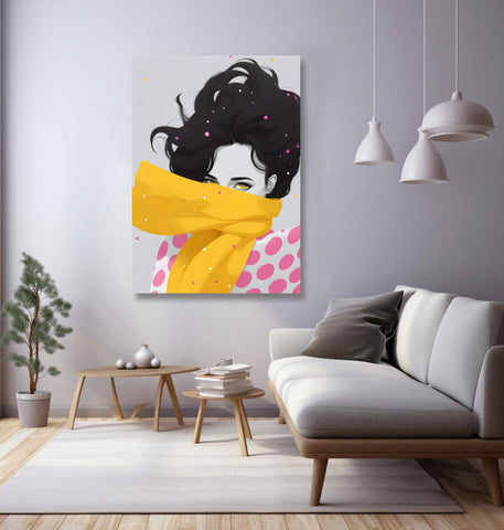 Yellow Scarf, Woman Portrait