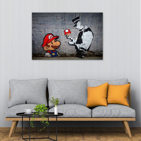 Banksy Policemen and Mario, Graffiti