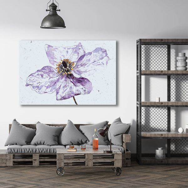Purple flower painting  in modern interior