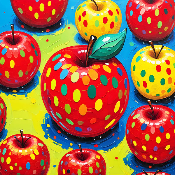 Abstract Apples in Kusama Style
