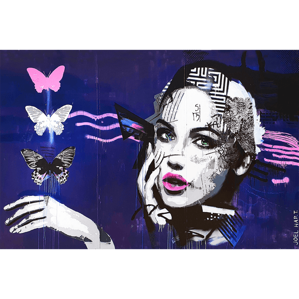 Woman with Butterflies, Street Art