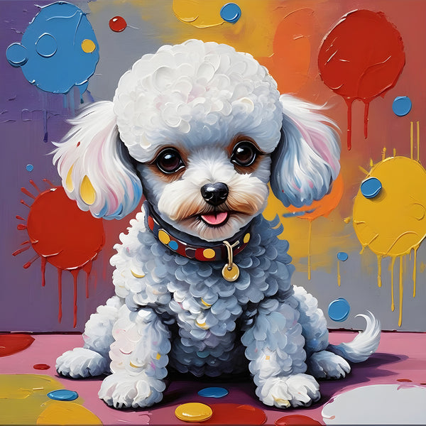 Multicolor Puppy, Kusama Inspired Art