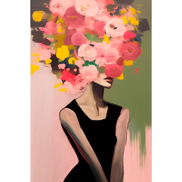 Woman Portrait with Flowers, Digital Painting