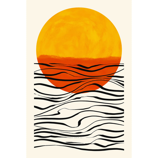 Sunset, Abstract Painting