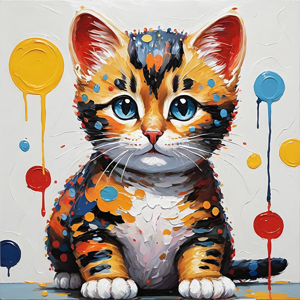 Multicolor Kitty, Kusama Inspired Art