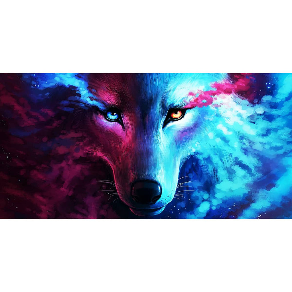 Wolf multi-color – Multi Panel Extra Large Metal Wall Art Print – newArtMix