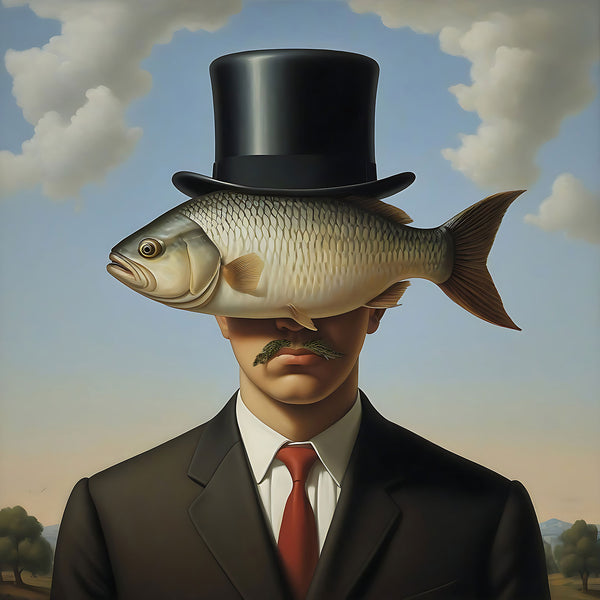 Magritte-inspired Surreal Man Portrait