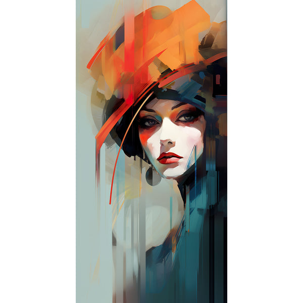 Portrait Woman in Hat, Digital Art