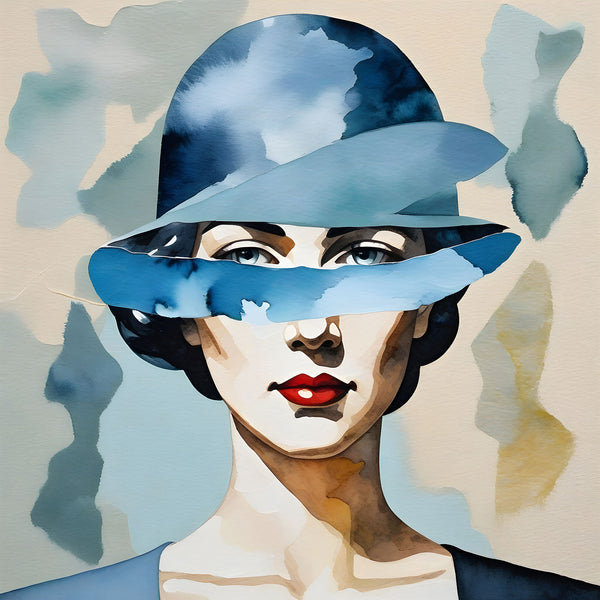 Magritte-inspired Surreal Woman Portrait