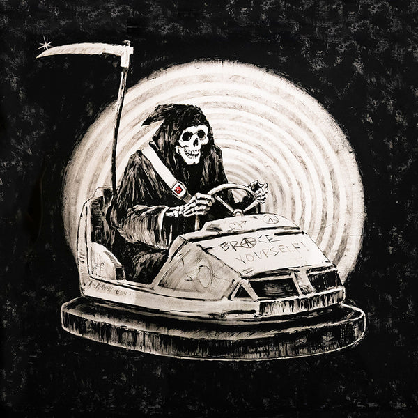 Brace Yourself (Grim Reaper on Bumper Car), Street Art