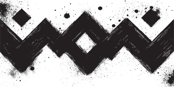 Abstract Black/White Geometry SET